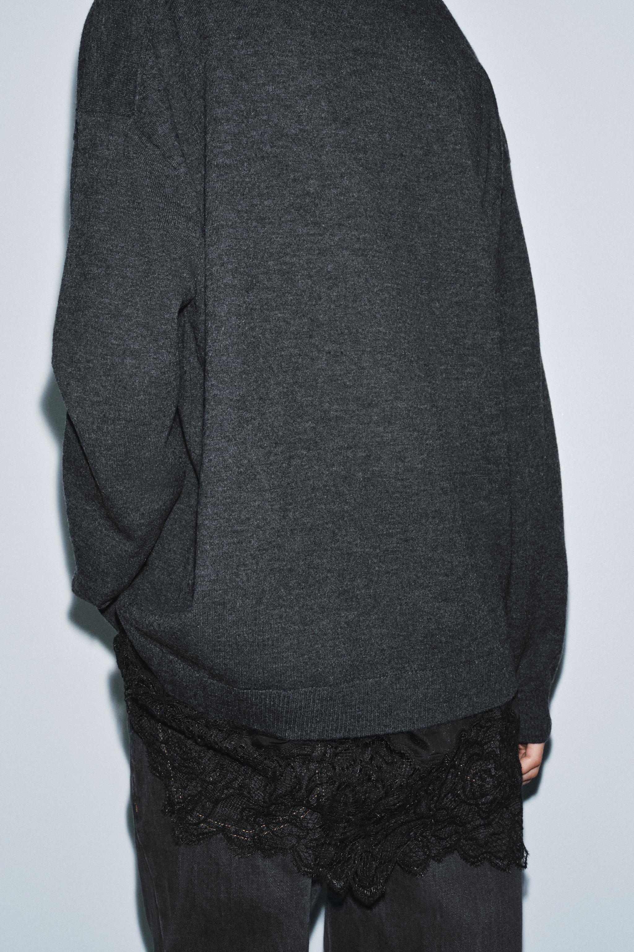 LONG COMBINATION LACE KNIT JUMPER